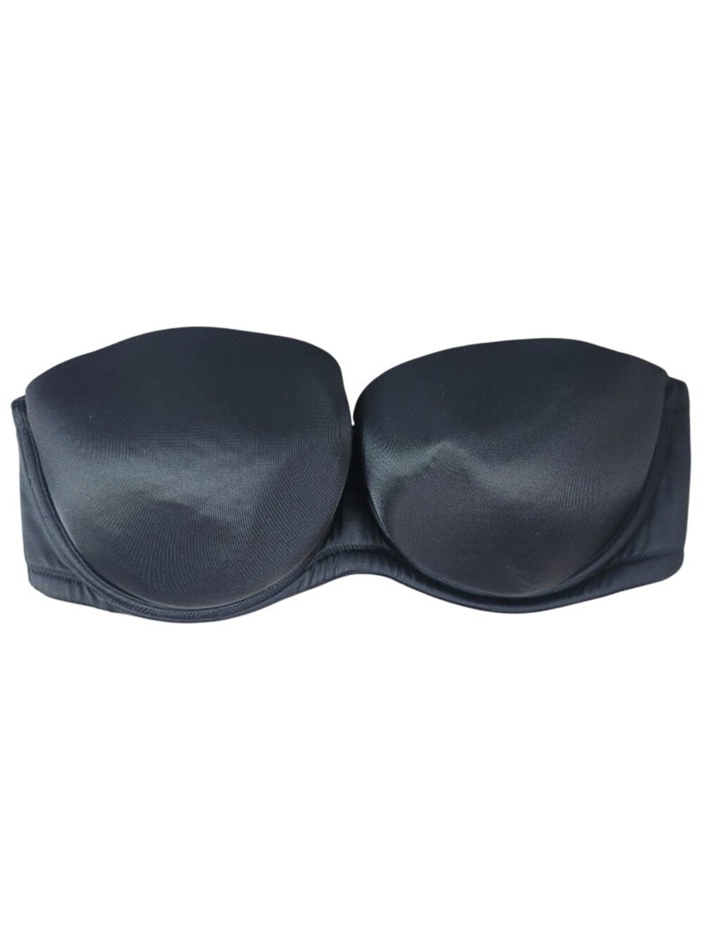 Cacique Strapless Underwire Bra Black 40DD Seamless Padded Convertible Molded